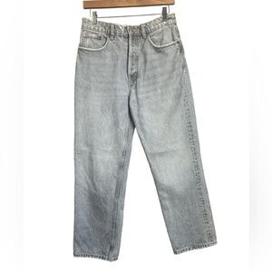 Zara jeans size 6 washed gray button fly ankle distressed rocker edgy